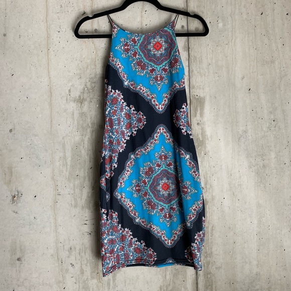 Turquoise and Black Print Dress - Picture 5 of 5